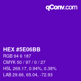 Color code: HEX #5E06BB | qconv.com