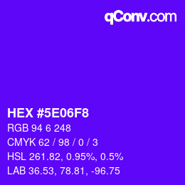 Código de color: HEX #5E06F8 | qconv.com