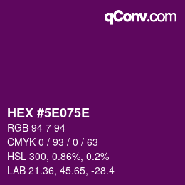 Color code: HEX #5E075E | qconv.com