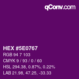 Color code: HEX #5E0767 | qconv.com