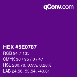Color code: HEX #5E0787 | qconv.com