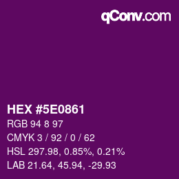 Color code: HEX #5E0861 | qconv.com