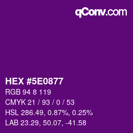 Color code: HEX #5E0877 | qconv.com