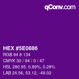 Color code: HEX #5E0886 | qconv.com