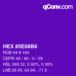 Farbcode: HEX #5E08B8 | qconv.com