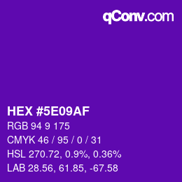 Color code: HEX #5E09AF | qconv.com