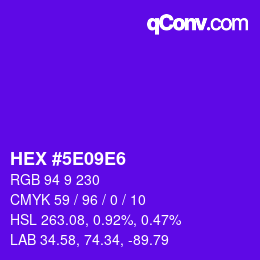 Color code: HEX #5E09E6 | qconv.com