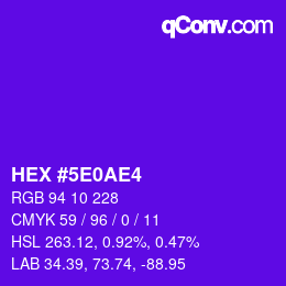 Color code: HEX #5E0AE4 | qconv.com
