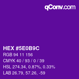 Color code: HEX #5E0B9C | qconv.com
