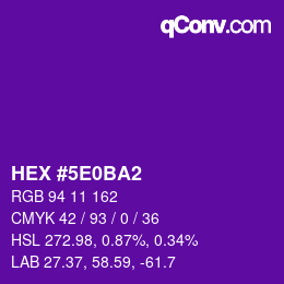 Color code: HEX #5E0BA2 | qconv.com