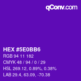 Color code: HEX #5E0BB6 | qconv.com