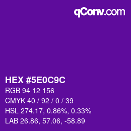 Color code: HEX #5E0C9C | qconv.com