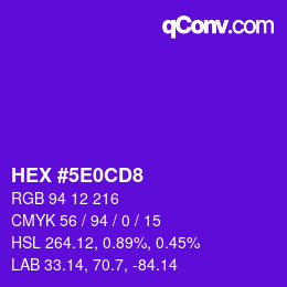 Color code: HEX #5E0CD8 | qconv.com