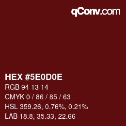 Color code: HEX #5E0D0E | qconv.com