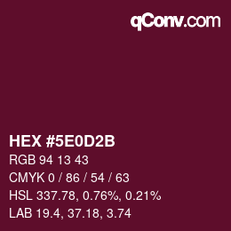 Color code: HEX #5E0D2B | qconv.com