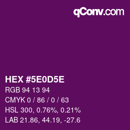 Code couleur: HEX #5E0D5E | qconv.com