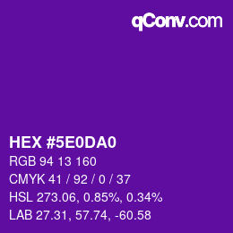 Color code: HEX #5E0DA0 | qconv.com