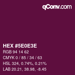 Code couleur: HEX #5E0E3E | qconv.com