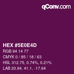 Color code: HEX #5E0E4D | qconv.com