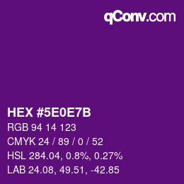 Color code: HEX #5E0E7B | qconv.com