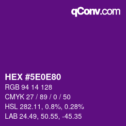 Color code: HEX #5E0E80 | qconv.com