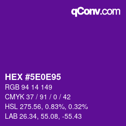 Color code: HEX #5E0E95 | qconv.com