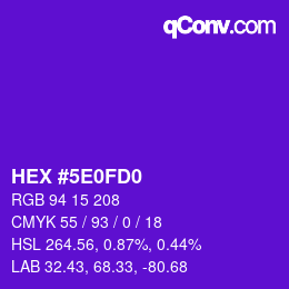Color code: HEX #5E0FD0 | qconv.com