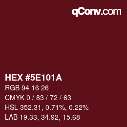 Color code: HEX #5E101A | qconv.com