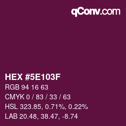 Color code: HEX #5E103F | qconv.com