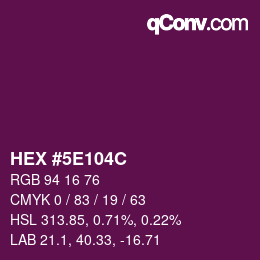 Color code: HEX #5E104C | qconv.com