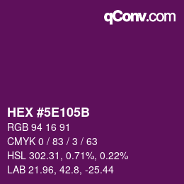 Color code: HEX #5E105B | qconv.com