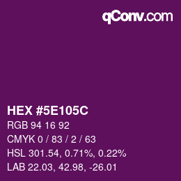 Color code: HEX #5E105C | qconv.com