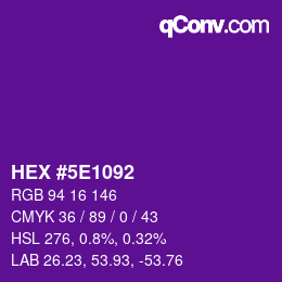 Color code: HEX #5E1092 | qconv.com