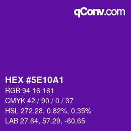 Color code: HEX #5E10A1 | qconv.com