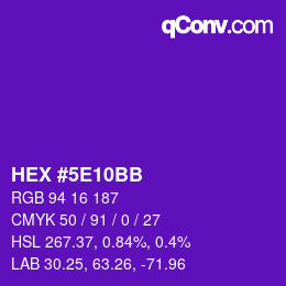 Color code: HEX #5E10BB | qconv.com