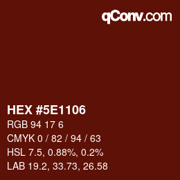 Color code: HEX #5E1106 | qconv.com