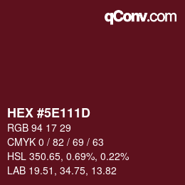 Color code: HEX #5E111D | qconv.com