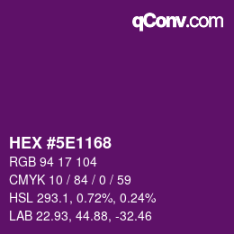 Color code: HEX #5E1168 | qconv.com