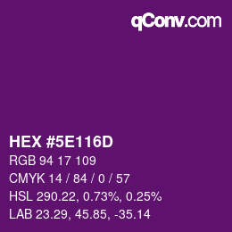 Color code: HEX #5E116D | qconv.com