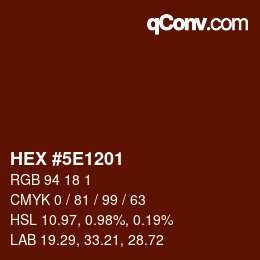 Color code: HEX #5E1201 | qconv.com