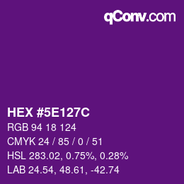 Color code: HEX #5E127C | qconv.com