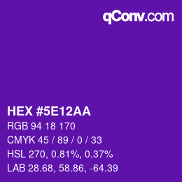 Color code: HEX #5E12AA | qconv.com
