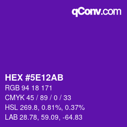 Color code: HEX #5E12AB | qconv.com
