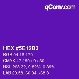 Color code: HEX #5E12B3 | qconv.com