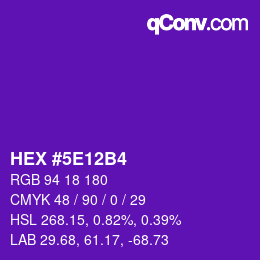 Farbcode: HEX #5E12B4 | qconv.com