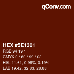 Color code: HEX #5E1301 | qconv.com