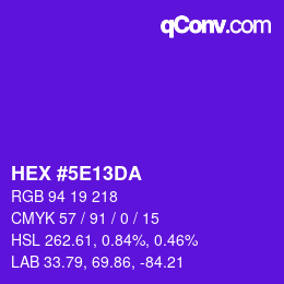 Color code: HEX #5E13DA | qconv.com
