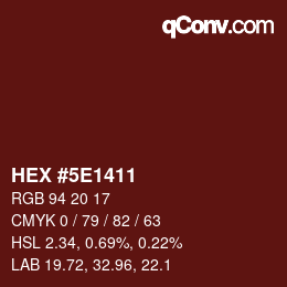 Color code: HEX #5E1411 | qconv.com