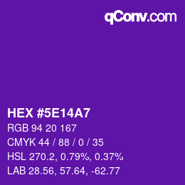 Color code: HEX #5E14A7 | qconv.com