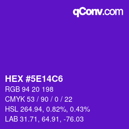 Color code: HEX #5E14C6 | qconv.com